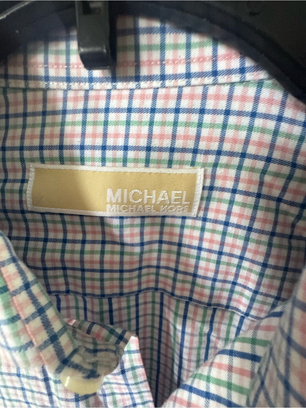 J. Crew Men's Teal and Orange Check Button-Up Shirt